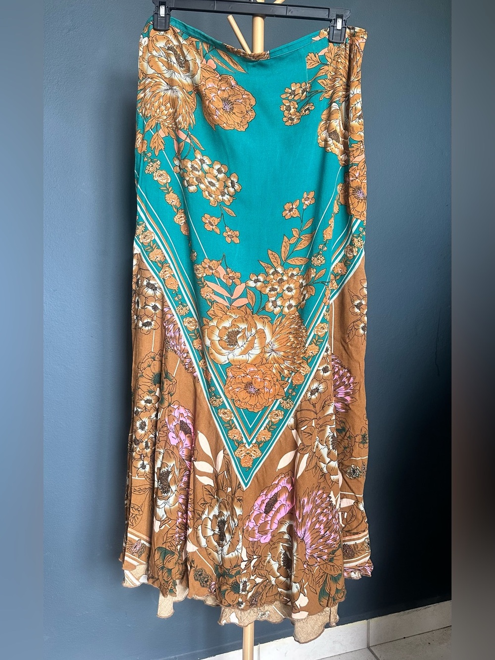 Free People Bali After Hours Floral Maxi Skirt